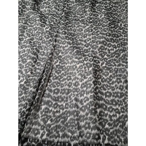 XXL Jaclyn Smith Black Grey Silver Metallic Lined Midi Skirt Rear Elastic Waist - Picture 2 of 5